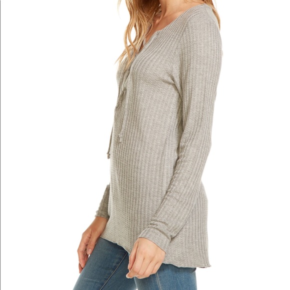 Chaser Lace Up Thermal Long Sleeve T-Shirt - Picture 2 of 4